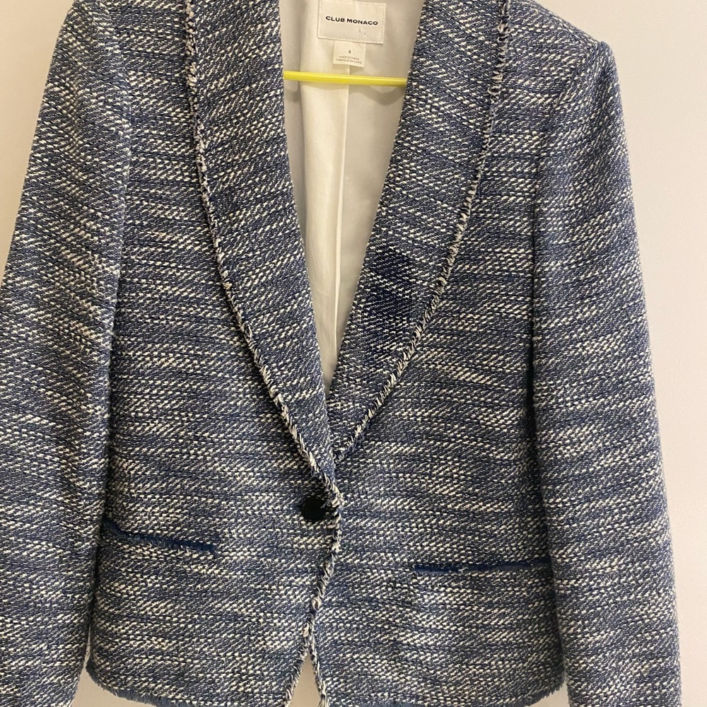 Club Monaco Blue Textured Blazer